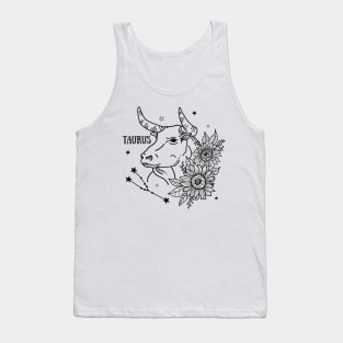 Zodiac Garden Floral Design: Taurus Tank Top